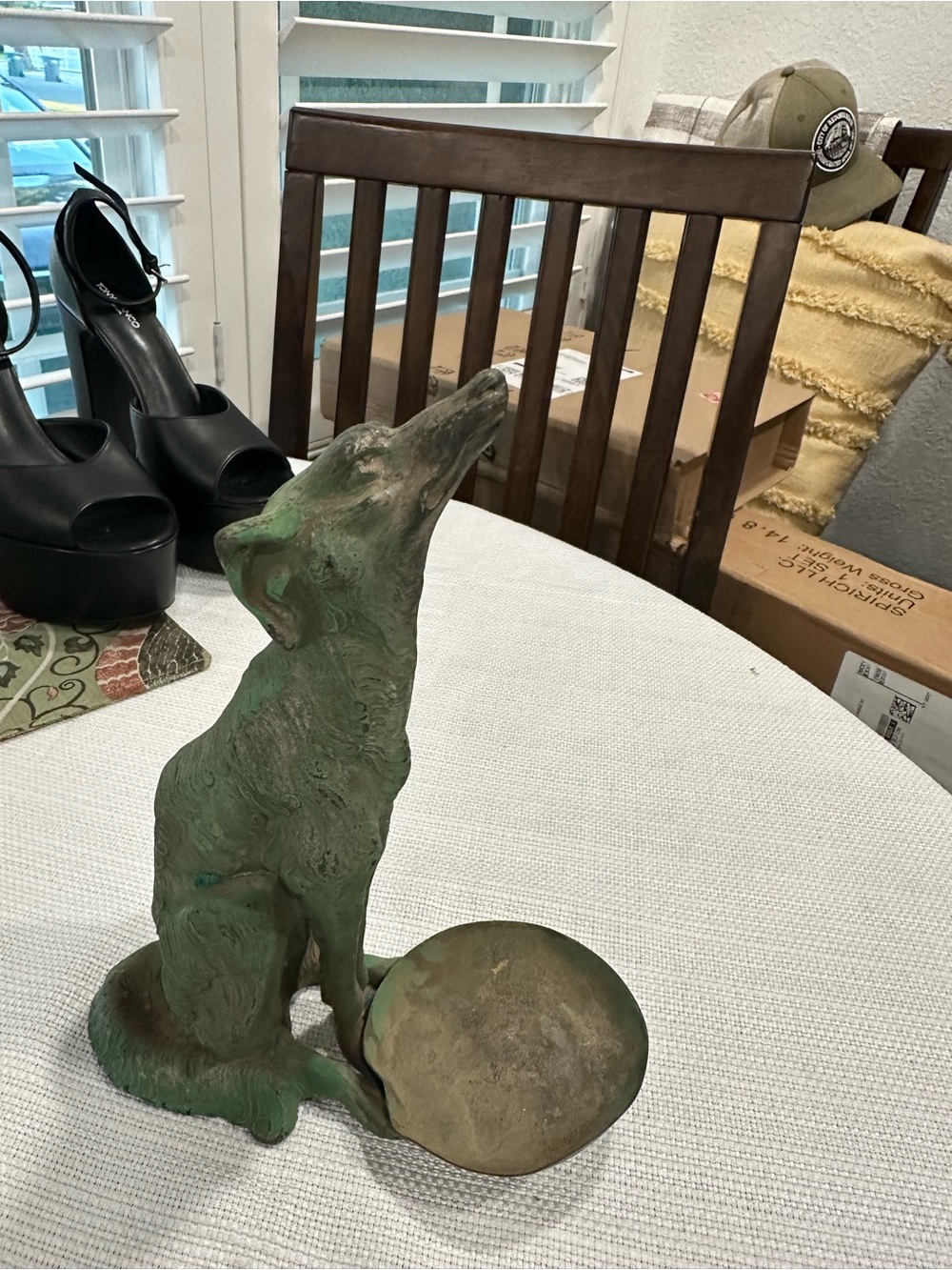 vintage wolf incense holder - Picture 4 of 5